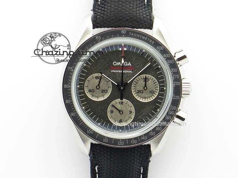 0314 Speedmaster Apollo XVII Gray Dial On Black Nylon Strap Manual Winding Chrono Movement FastDry 8208